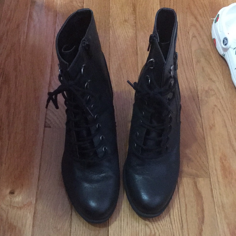 High heal combat boots